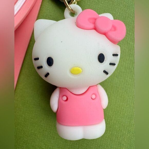 Hello Kitty Pink Bow Keychain with Charms & Wrist Strap – Super Cute! - Picture 3 of 17